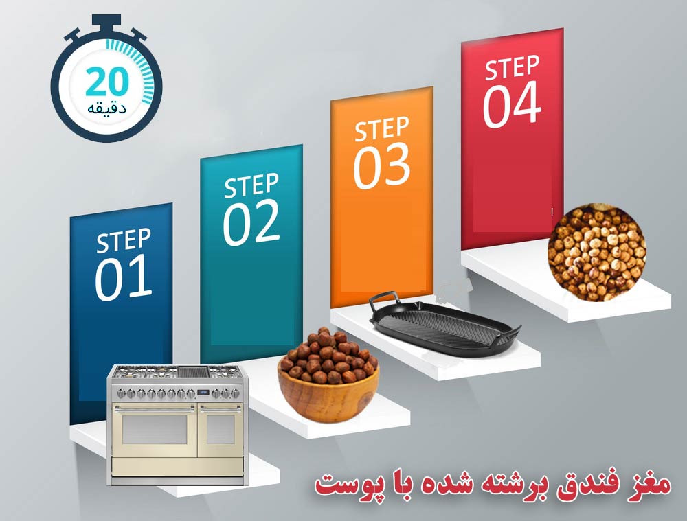 مغز فندق برشته شده با پوست